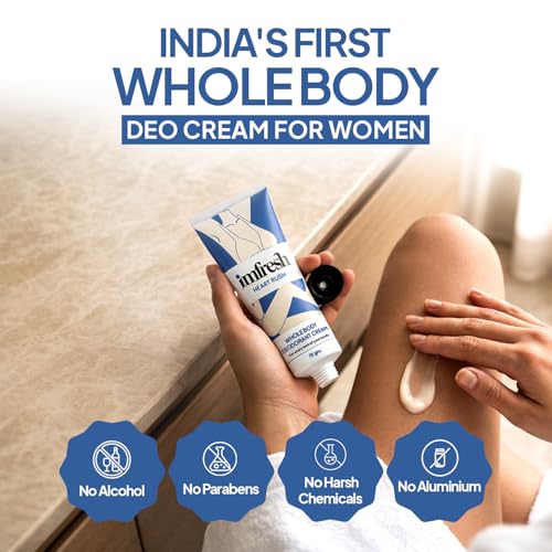 Image of imfresh Heartrush | Deodorant Cream For Whole body (Pack of 3) | Long Lasting Odour Control | Helps brighten underarms | No Aluminium /Parabens 75gm each | As Seen on Shark Tank