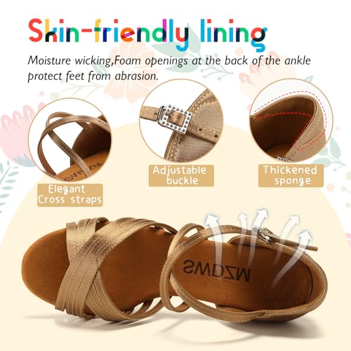 SWDZM Girls Latin Dance Shoes Low Heels Ballroom Salsa Tango Practice Dance Shoes for Girls Kids4