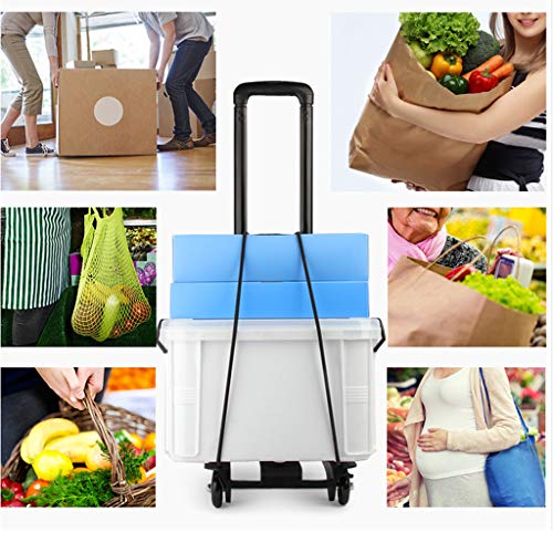 Carretilla plegable portátil con ruedas sólidas 40kg miniatura 6