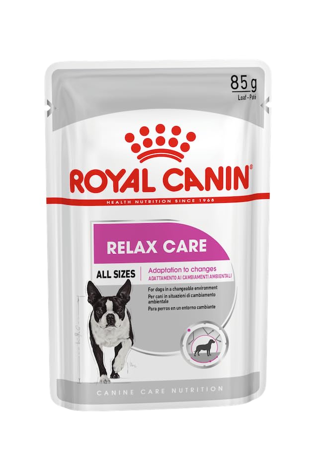Royal Canin Relax Care Mousse | 12 x 85 g | Alleinfuttermittel im Beutel für ausgewachsene Hunde | Für Hunde ab dem 10. Lebensmonat die in einem unruhigen Umfeld Leben