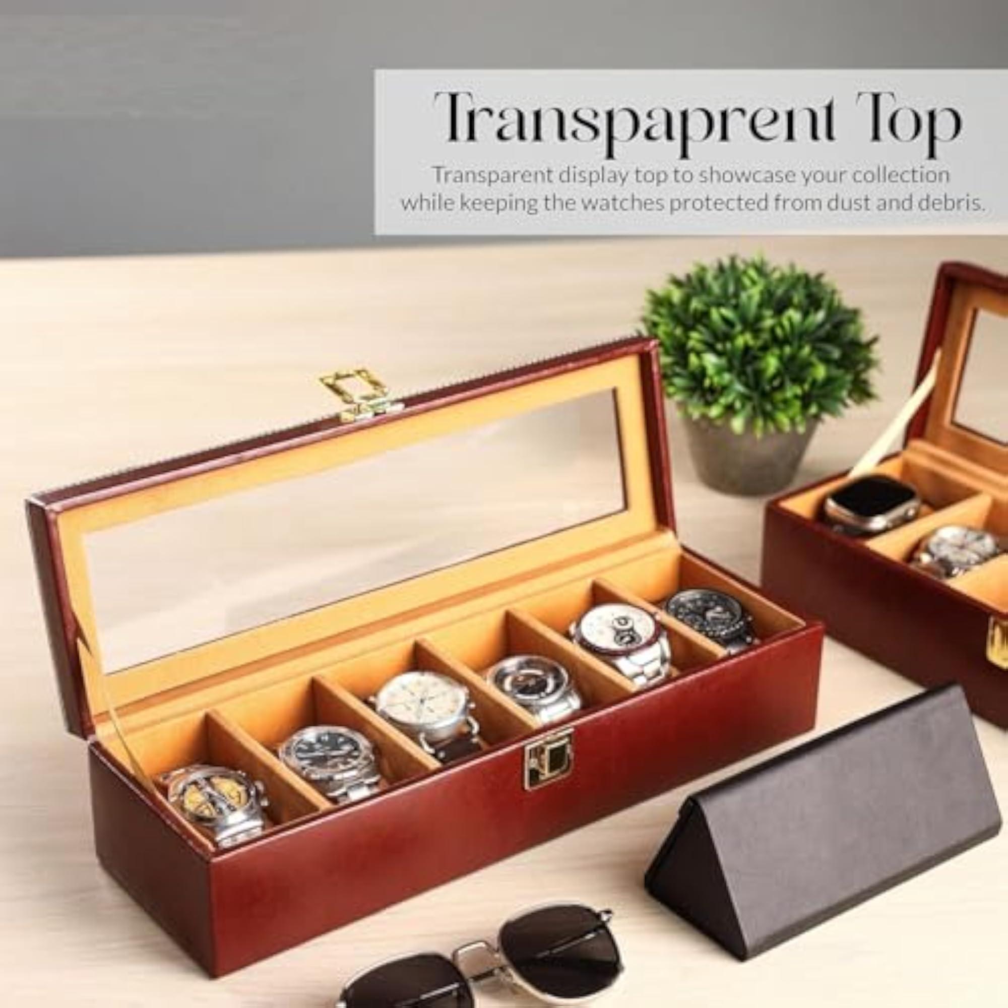 2 Pcs Watch and Bracelet Organizer Box, 6 Slots