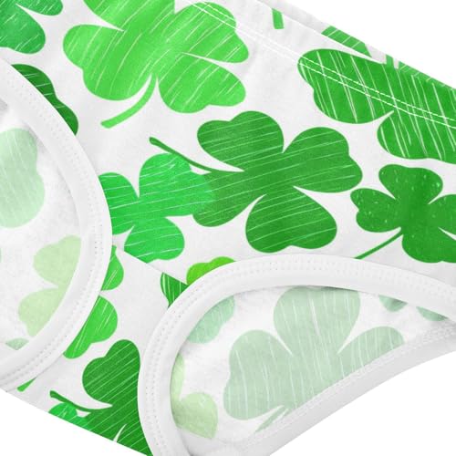 Cotton Girls Underwear Toddlers Green Clover Shamrock Leaves Panties for Girl Artistic Kids Undies Briefs 2t4
