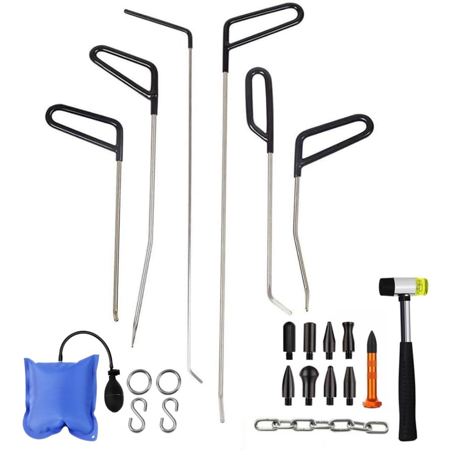 WHDZ 車 デントリペアツール 車修復工具 車雹害除去ツール DIY修理工具 凹み修理 車デントリペアツール 板金道具キット くぼみ修理 作業 修復ペン 修復槌 22点セット