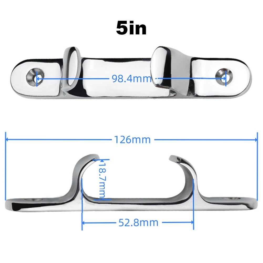 FUBESK 316 Acciaio Inox Barca Corda Guida Linea Tacchetto Dritto Passacavo Bow Chock Yacht Deck Cavo di Fissaggio Argento 10,2 cm