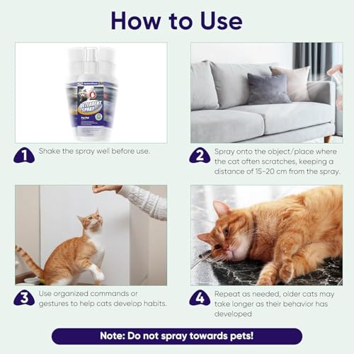 Katzenabwehrspray, 100ml Katzen Fernhaltespray für Innen und Außen, für Katzen Beruhigungsmittel für Katzen,Kratzfestes für Sofa-Tür-Tisch-Möbel