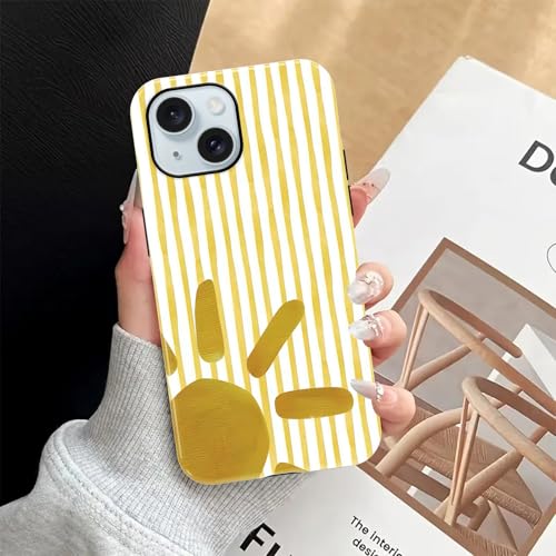 Coque iPhone 15 été à rayures en TPU et PC rigide antichoc - 6
