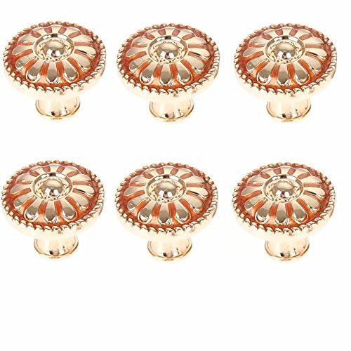 FirstDecor 6PCS Antique Door Knobs Vintage Round Wardrobe Knobs Drawer Pulls Cabinet Cupboard Dresser Handles Home Decoration