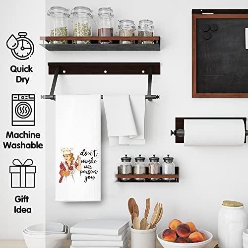 Rzhv Don't Make Me Poison You Kitchen Towel, Funny Retro Housewife Dish Towel Gift For Women Sisters Friends Mom Aunty Hostess, Housewarming New Home, Dish Towel With Sayings #TOP4