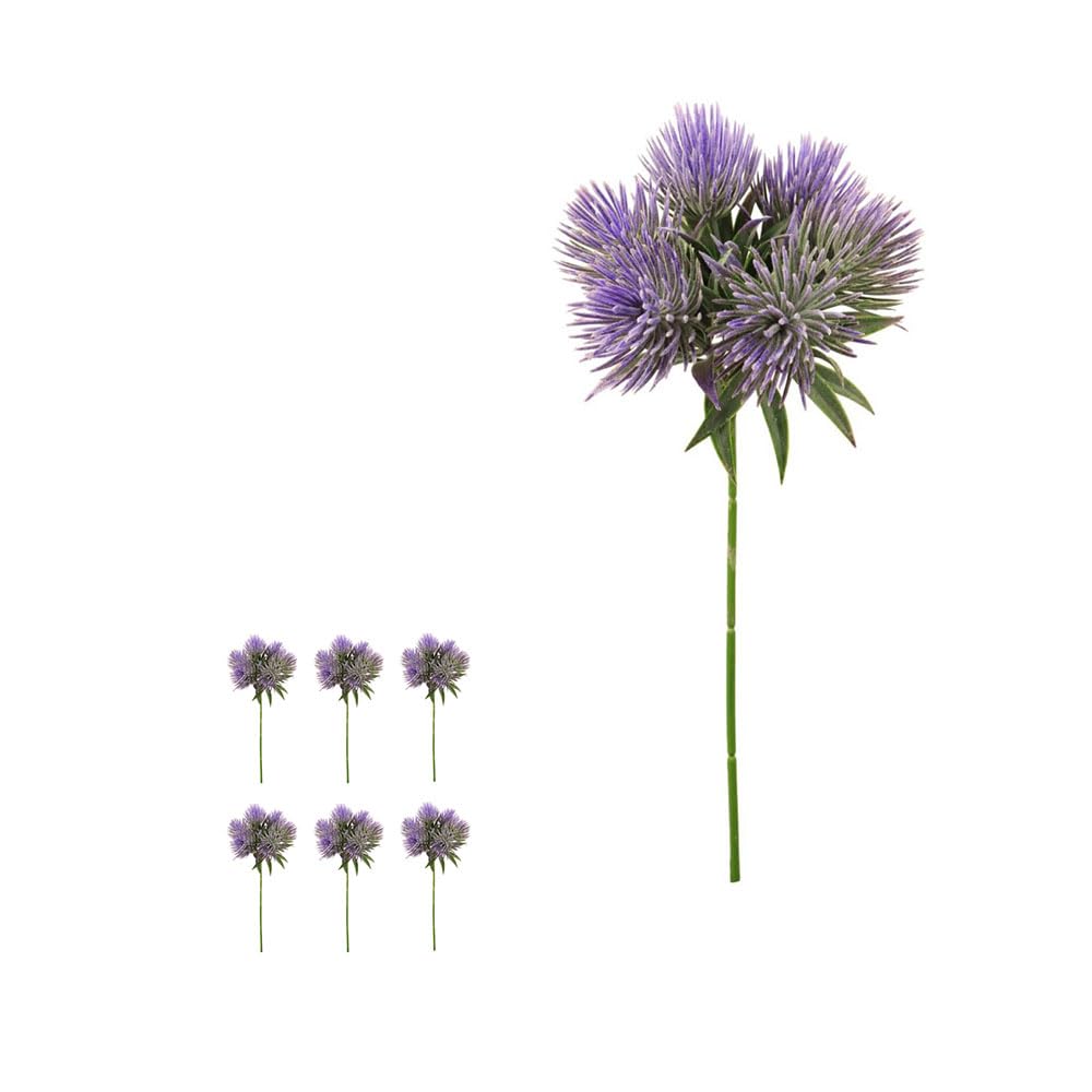 Floristrywarehouse Purple Artificial Spiked Thistle Succulent Stem Bundle 31Cm/12 Inches Tall