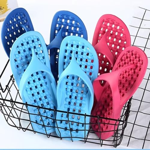 GHYUBYER Massage Slippers for Women Summer，flip Flop Sandals for Bath Shower Very Breathable Lightweight Indoor Outdoor Beach Slippers(Color:Black,Size:34/36 EU)4