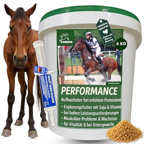 Sojaschrot Pferd & Amino Paste I Aufbaufutter mit Vitamin E Aminosäuren B-Vitamine 6Kg 30ml Zusatzfutter Muskelaufbau Pferd Protein Pulver Gewichtszunahme I Weight Gainer Zunehmen Untergewicht