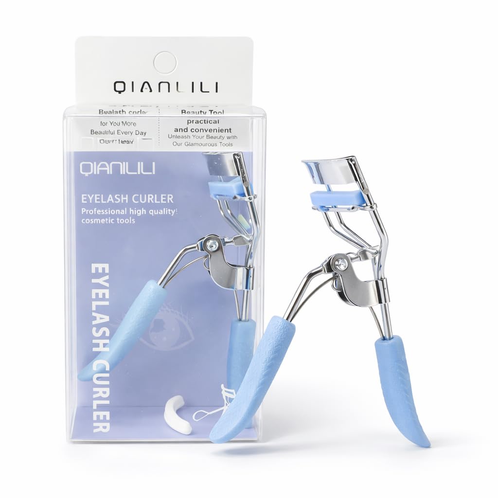 Eyelash Curler, Blue, Professional High Quality Cosmetic Tool, Silicone Pad, Stainless Steel-image-5