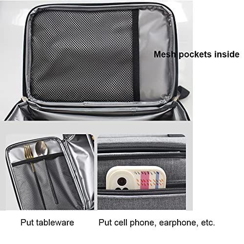 Portable Insulated Picnic Bag Large Capacity 10L Large Family Picnic Insulated Cooler Bags Cool Bag with Shoulder Strap for Lunch Picnic Camping Beach BBQ Fishing Outdoor Activities Black - Image 4