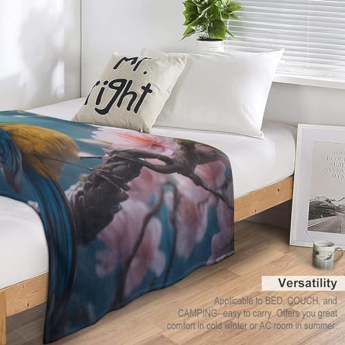 Couverture fleur oiseau chaude pour cocooning sur le canapé - 6