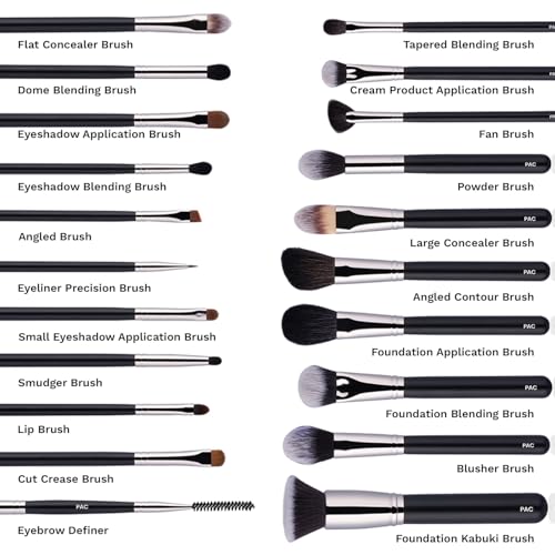 Image of PAC Absolute Basics | Amateur & Beginner MUA Set Lightweight Ergonomic Handles Hard Case Brush Pouch