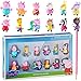Topper per Matite di Peppa Pig |Collezione completa: 12 Giocattoli Peppa Pig in 1 Scatola Deluxe| Personaggi di Peppa Pig| Giocattoli per bambini & Accessori per feste Peppa Pig| da P.M.I.
