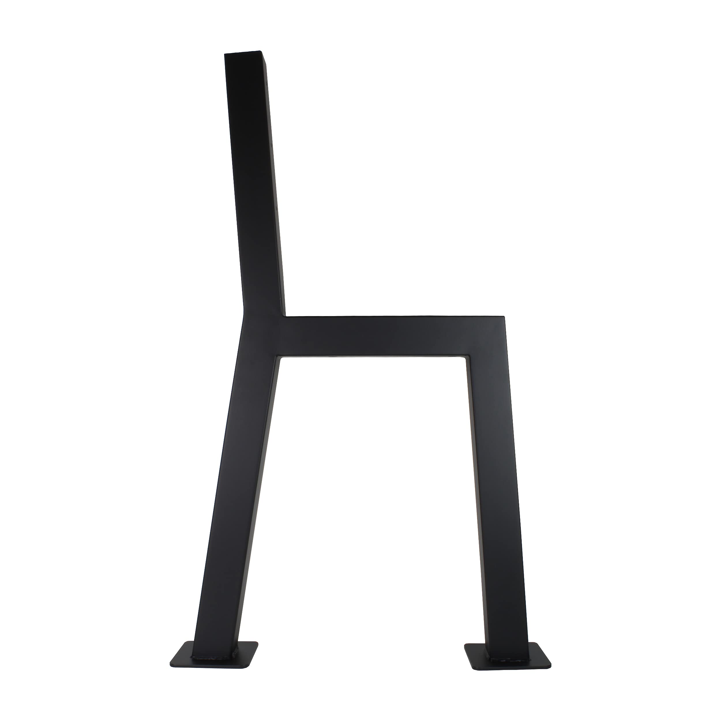 Natural Goods Berlin 2X Bankgestell h-Form mit Rückenlehne für Außenbereich aus Metall, Outdoor, DIY Gartenbank stabil wetterfest Balkon, Terrasse, Küche stabil Möbelkufen rostfrei für Holz (Schwarz)
