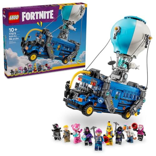 LEGO Fortnite Battle Bus Toy - Video Game Vehicle Model Kit w/ 9 Character Minifigures and Accessories - Gaming Gift for 10+ Year Old Boys Girls & Teenage Fans - Holiday Treat - 77073