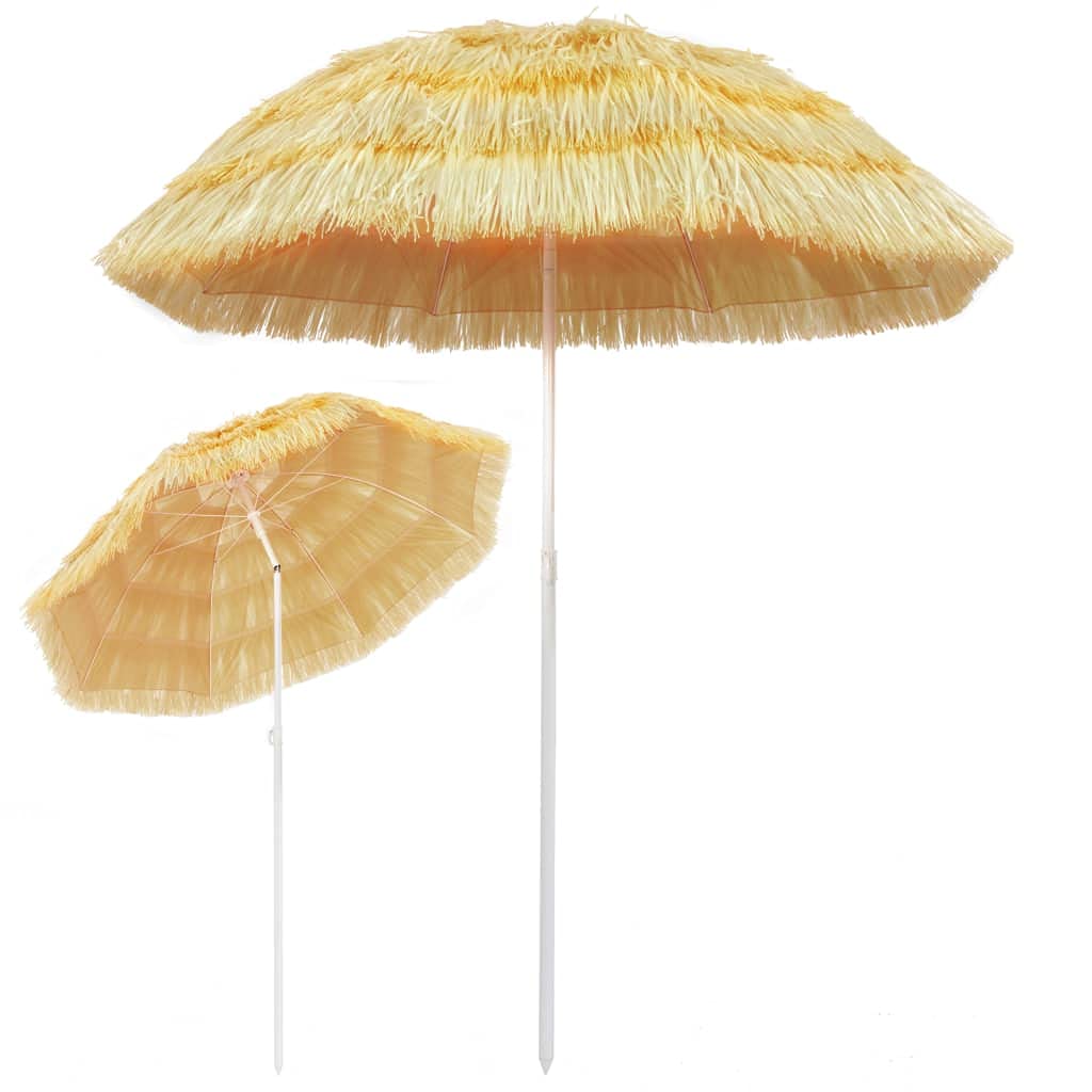 Parasol plażowy, naturalny, w stylu hawajskim, ochrona przed promieniowaniem UV, na taras i do ogrodu, z polipropylenu, do użytku na zewnątrz