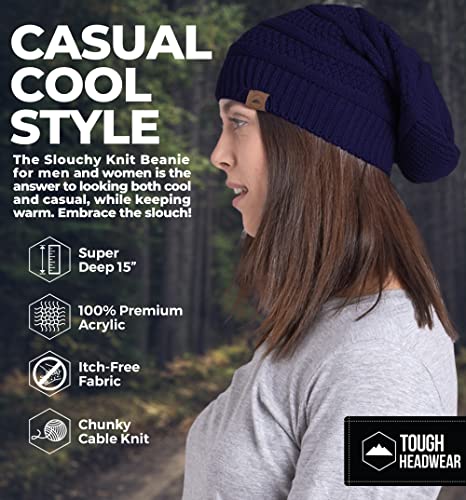 Image of Tough Headwear Slouchy Oversized Beanie Hat - Warm Winter Hats for Women - Stretch Fit Mens Beanie