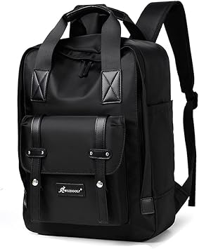 Waterproof Backpack Ladies Fashion Travel Bag Casual Computer Bag Youth Student Schoolbag (Color : Black)