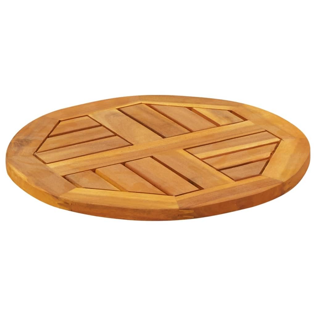 vidaXL Tischplatte Rund Ø40x2 cm Massivholz Akazie - Holzmöbelplatte, Ersatztischplatte