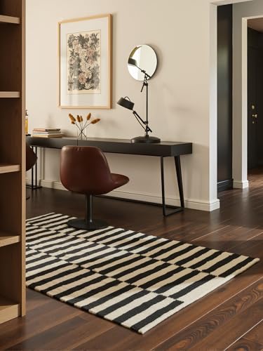 Hanse Home Donna - Alfombra de Lana Natural para salón, Dormitorio, Comedor, Pasillo, Tejida a Mano y Natural, 120 x 180 cm