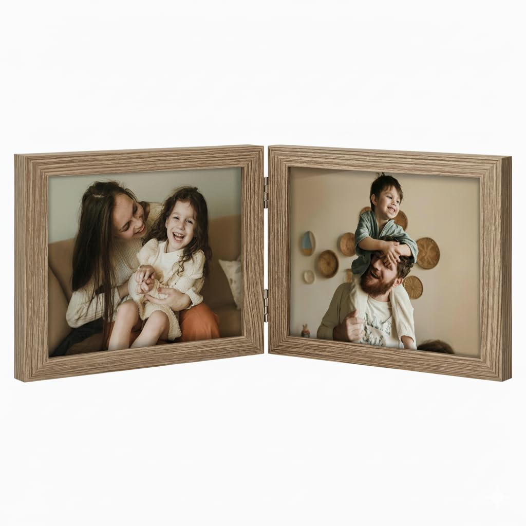 decorUhome Double 7x5 Picture Frame Horizontal, Oak โ image 1