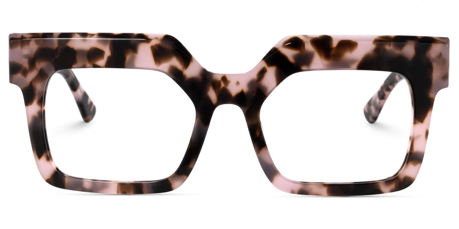 ZeeloolStylish Acetate Oversized Rectangle Blue Light Blocking Glasses for Women Men Carmela WA233799