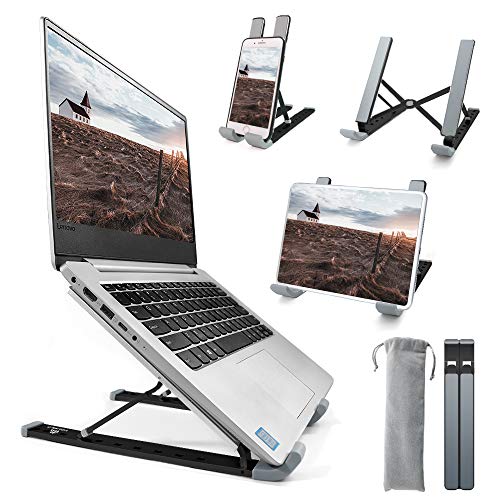 Homesuit - Soporte de Aluminio para Ordenador portátil, 9 ángulos Ajustable con ventilación para Escritorio, Soporte de Metal Compatible con Mac MacBook Pro Air, Lenovo, HP, DELL Cover