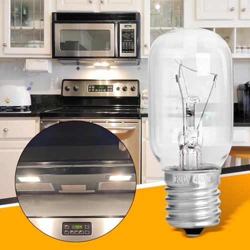Image of UP2WIN Light Bulbs Compatible with GE Maytag Frigidaire Kenmore Microwave Oven GE Microwave WB36X10003 - E17 Base 130V 40W Microwave Light Bulb 2 Pack