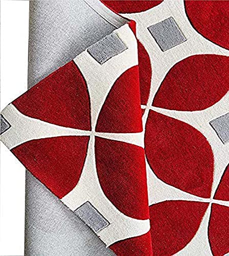 Image of Mordern Design Handmade Tufted Carpet Pure Woollen Export Quality Carpet for Living Room, Bedroom Hall [ Size 5 x 5 Round, Color Multi B1 ]