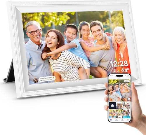Smart White Digital Picture Frame WiFi Send Photos from Your Phone 16GB Storage 10.1inch 1280x800...