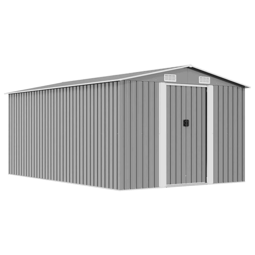 Caseta de jardín Metal Gris 257x392x181 cm