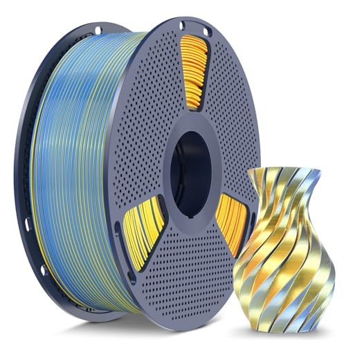 Image of SUNLU Silk PLA+ Filament 1.75mm, 1kg(2.2lbs) Four-Color PLA 3D Printer Filament, 1.75mm Dimensional Accuracy + /- 0.02mm, Blue Purple Orange Yellow