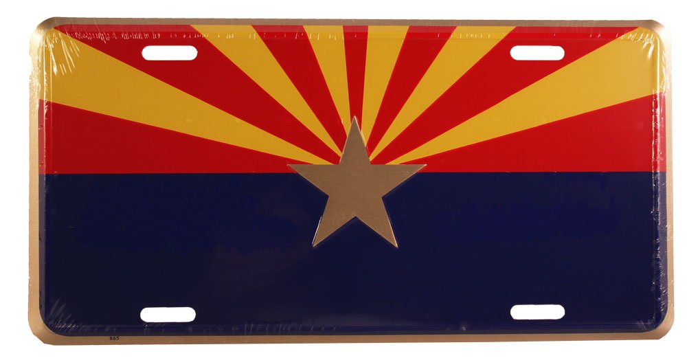 Flagline Arizona 6 inch x 12 inch US State Novelty Aluminum Wall Sign Plate