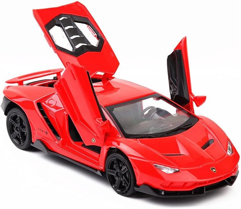 Bluebell Red New Metal car Toy Lamborgheni LP770 Alloy Diecast Collectible Toy Vehicle with Light and Sound Pull Back Toy Car for Boys (Black)-image-40