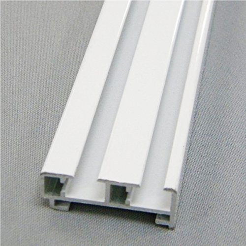 ROLLMAYER glänzend Weiß Gardinenschiene ALU 2, 3, 4, 5-läufig Deckenbefestigung (2-läufig, 400cm - mit Ösengleiter) Aluminium Vorhangschiene für Schiebevorhang Vorhang, Gardinen
