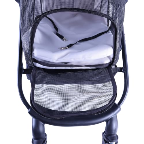 Image of Front Full-Window pet Stroller with Detachable Carrier,4 Wheels for Cats & Dogs, with Storage Basket,Cup Holder, Travel Puppy /Cats Stroller.