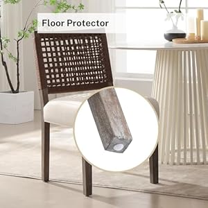 Farmhouse Dining Chairs Set of 2, Modern Linen Upholstered Kitchen Chairs with Woven Back, Solid Wood Side Host Chair for Dining Room/Living Room/Restaurant, Beige Farmhouse Dining Chairs Set of 2 Modern Linen Upholstered Kitchen Chairs with Woven Back Solid Wood Side Host Chair for Dining RoomLiving RoomRestaurant Beige