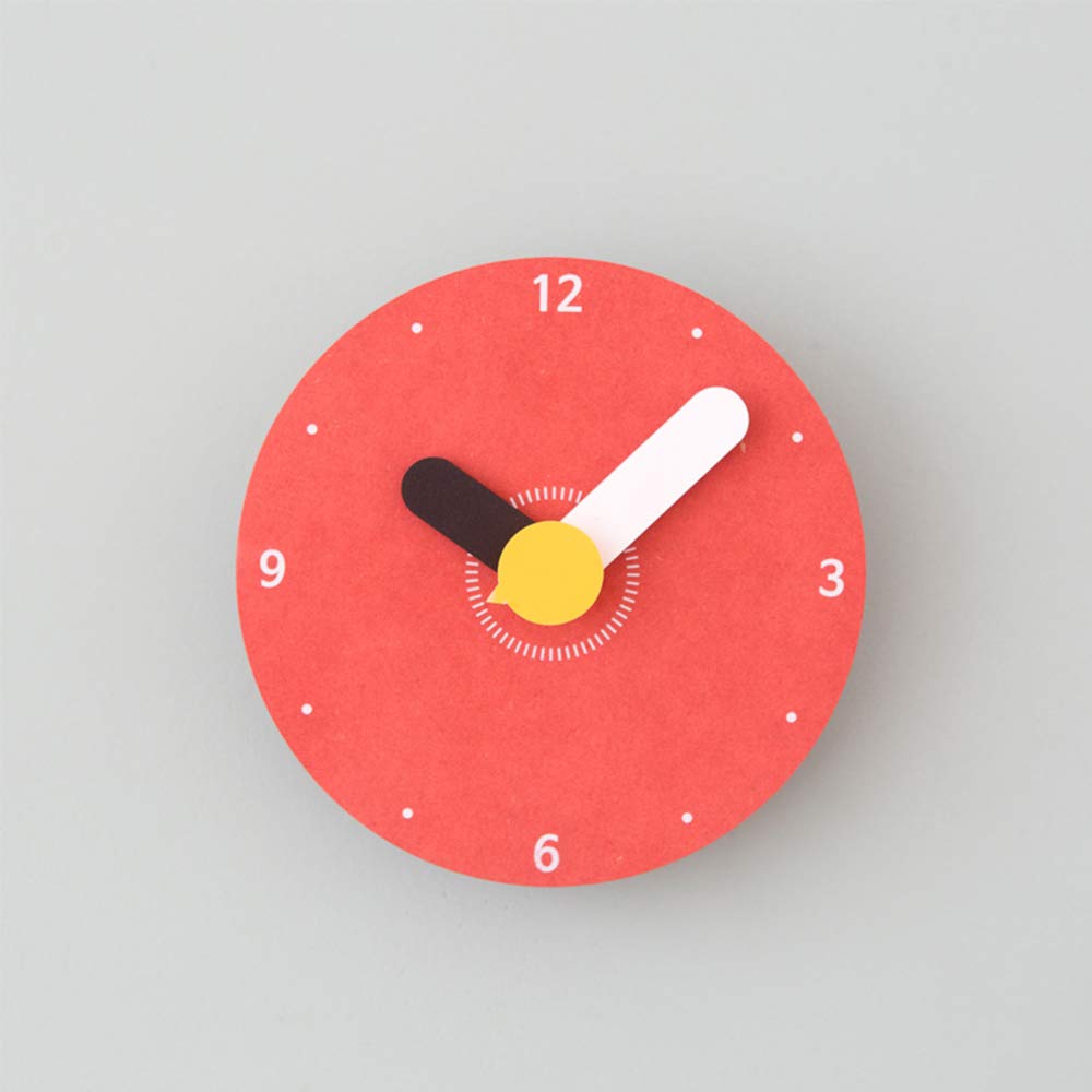 MODIRNATION Retro Modern Wooden 'Mini' Wall Clock, Simplistic, Fashionable and Stylish, Silent Quartz Mechanism, Quality Materials made from Eco-Friendly MDF and Bamboo, Decor for Home/Office (Red)