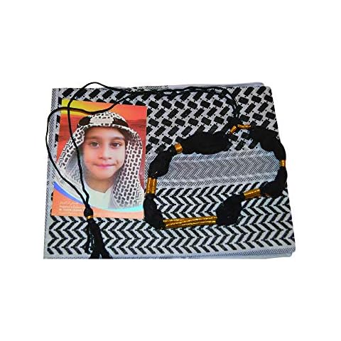Desert Dress Childs Kids Boys Shemagh Scarf and Igal Set Pack Set Red and White Arab Eid Gift (Black) Cover