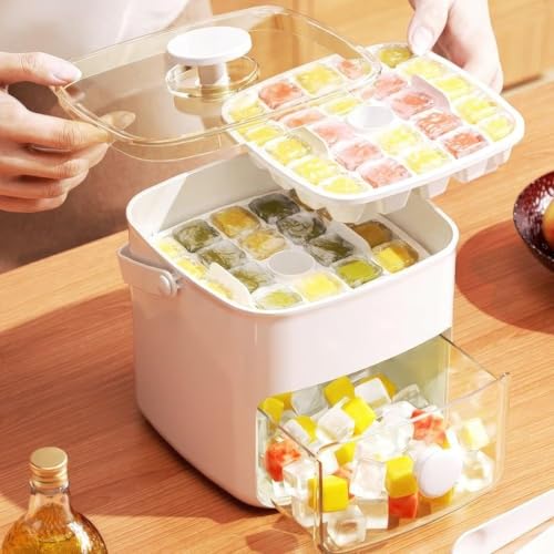 Bandeja para cubitos con tapa y recipiente, 48 piezas miniatura 4
