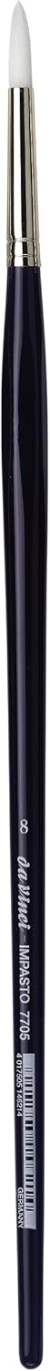 da Vinci Oil & Acrylic Series 5025 Impasto Paint Brush, Mottler Extra Stiff White Synthetic, Size 60