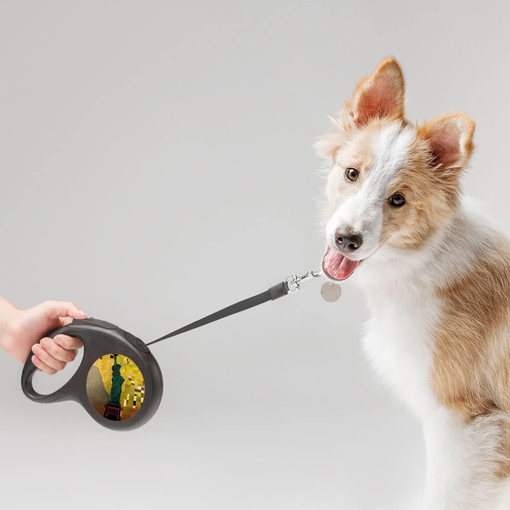 Lady Liberty Retractable Pet Leash - USA Leash - Artwork Dog Leash - 118 inches