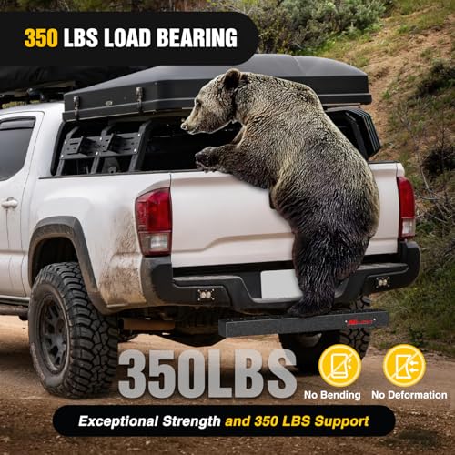 Image of Nilight Hitch Step with 2 inch Hitch Receiver Rear Bumper Guard Protector 23.5 Inch with 5 /8 inch Hitch Pin Clip Upgraded Textured Black Anti Slip Hitch Step Bar for Pickup Truck Car SUV