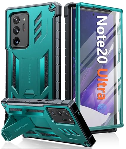 FNTCASE for Samsung Galaxy Note-20-Ultra Case: Military Grade Drop Proof Protection Phone Cover with Kickstand | Heavy Duty Shockproof Matte Textured Note20 Ultra 4G 5G Cases - 6.9 Inches Green