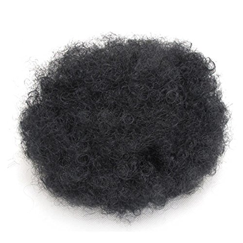 Remeehi sintético cordón Ponytail Donut Chignon Fluffy peluca afro Kinky Curly Ponytail extensión para africano americano negro mujeres corto Pony cola Postizos
