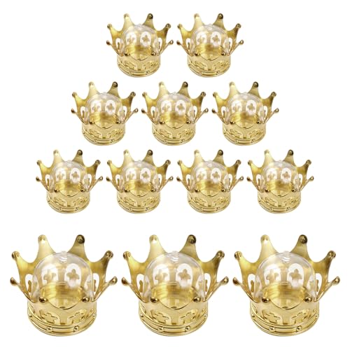 Sewroro Caja de Dulces Decorativa Dorada con Forma de Tiara Calada 12 Piezas Contenedores para Regalos de Fiesta y Recuerdos de Boda Adecuado para Cumpleaños y Eventos Obsequios