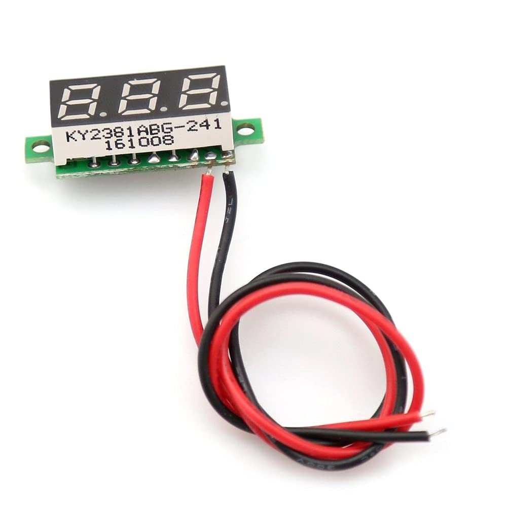 Abnana 0.28" DC3.2-40V Super Mini Digital LED Voltmeter Voltage Volt Panel (Blue Light) (Red light)